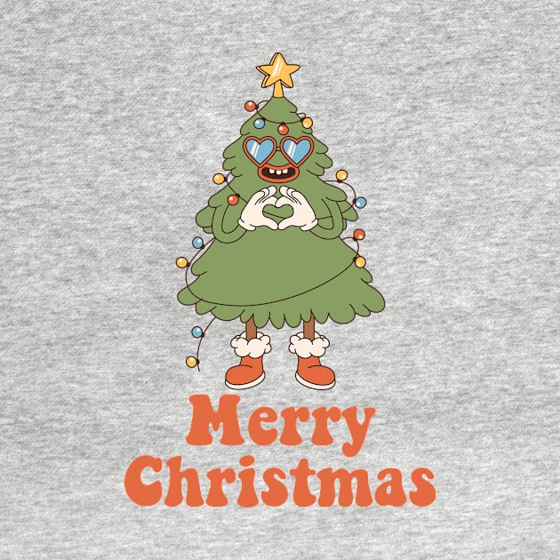 Merry christmas funky groovy christmas tree by Novelty-art